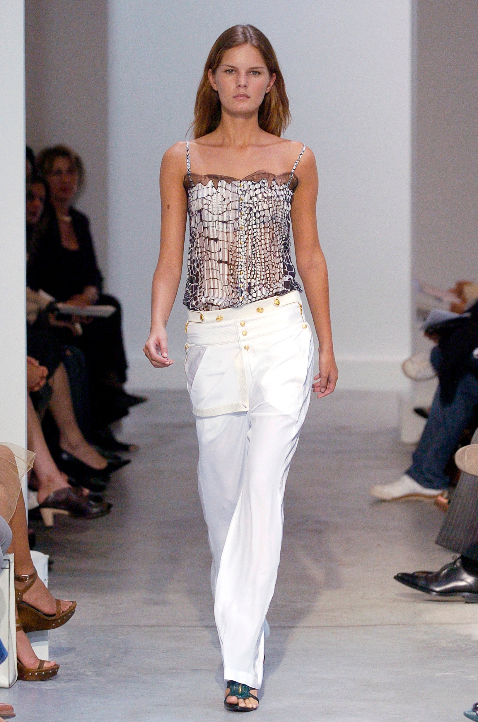 multi silk sleeveless fitted ruched top