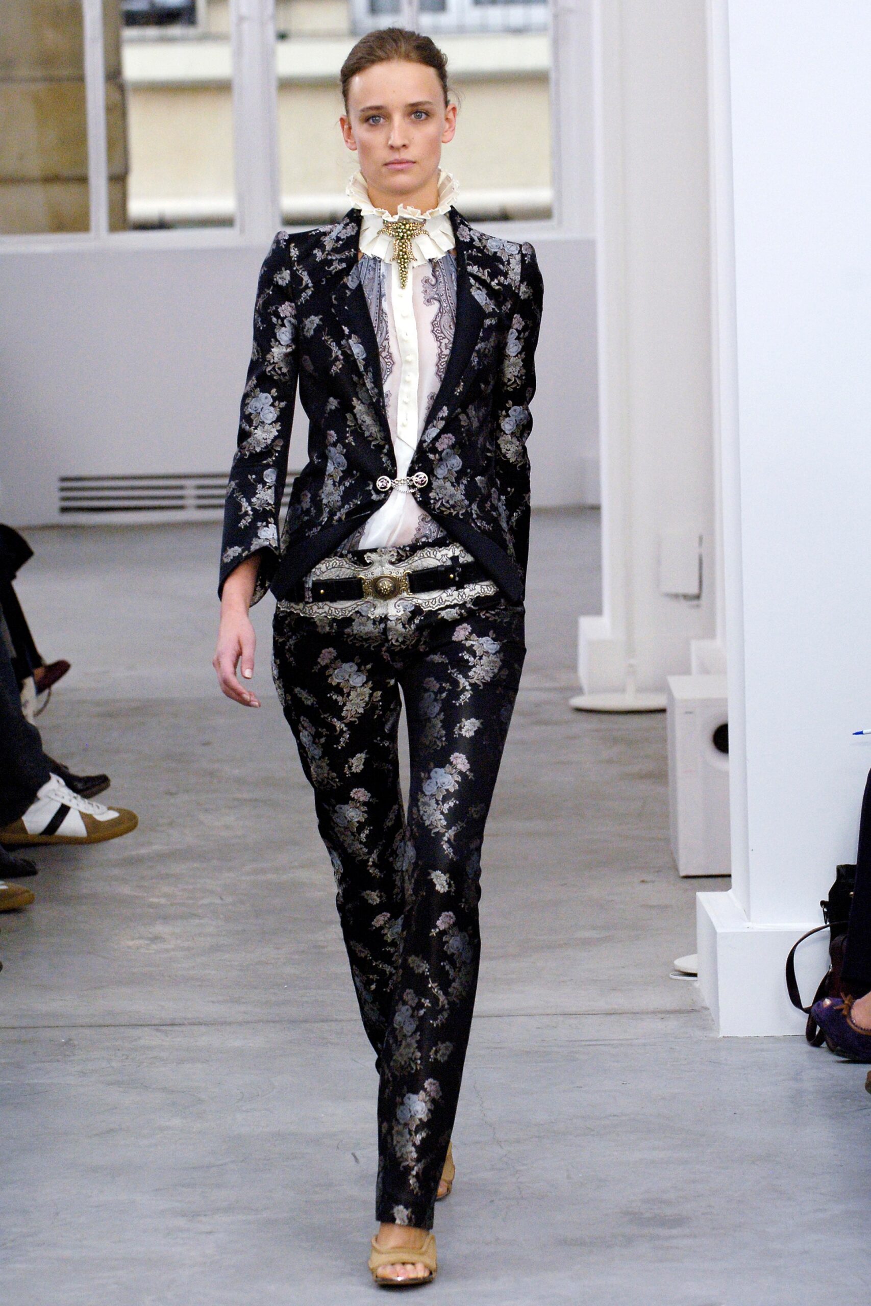 black gold embroidered suit