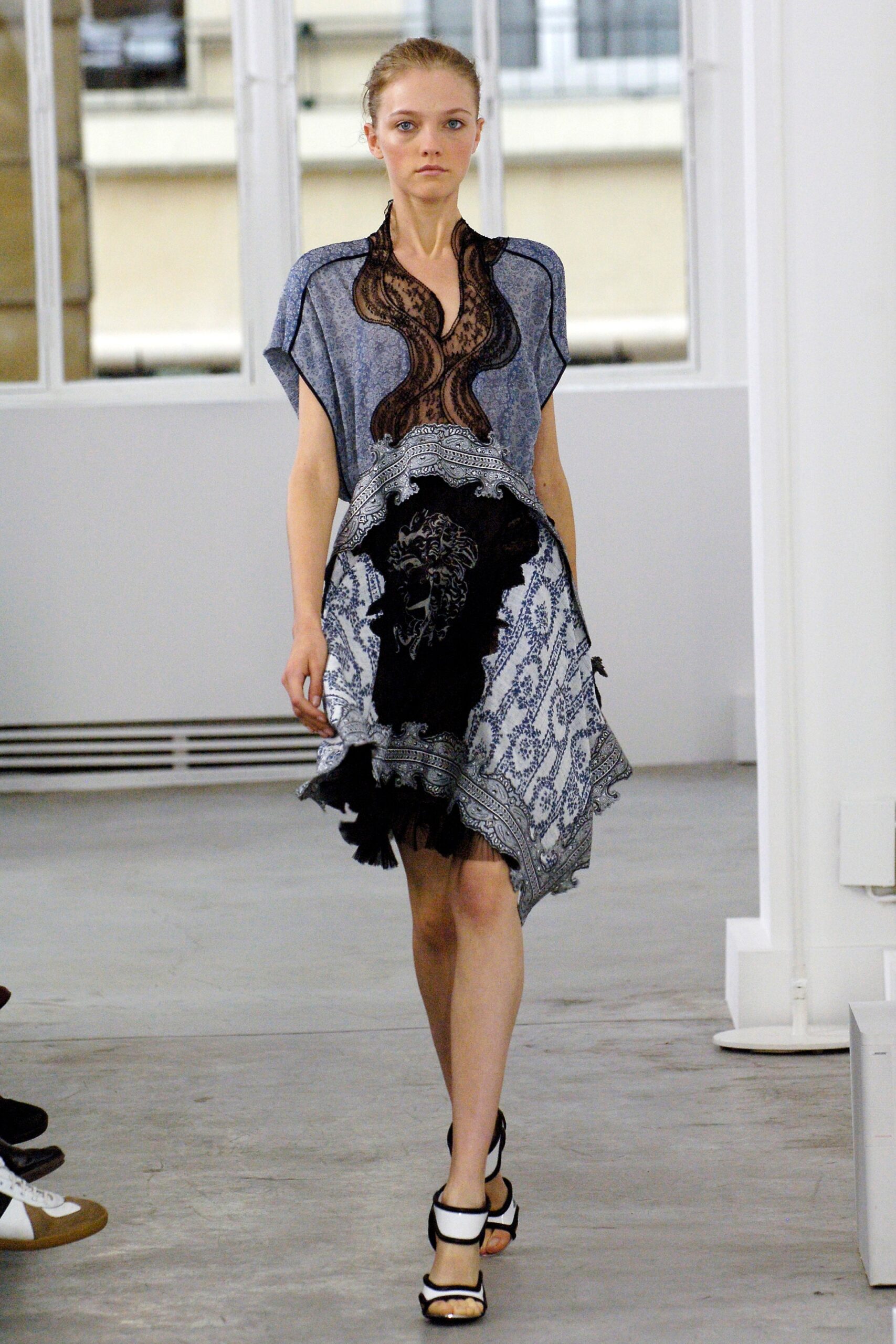 blue and black layered dress