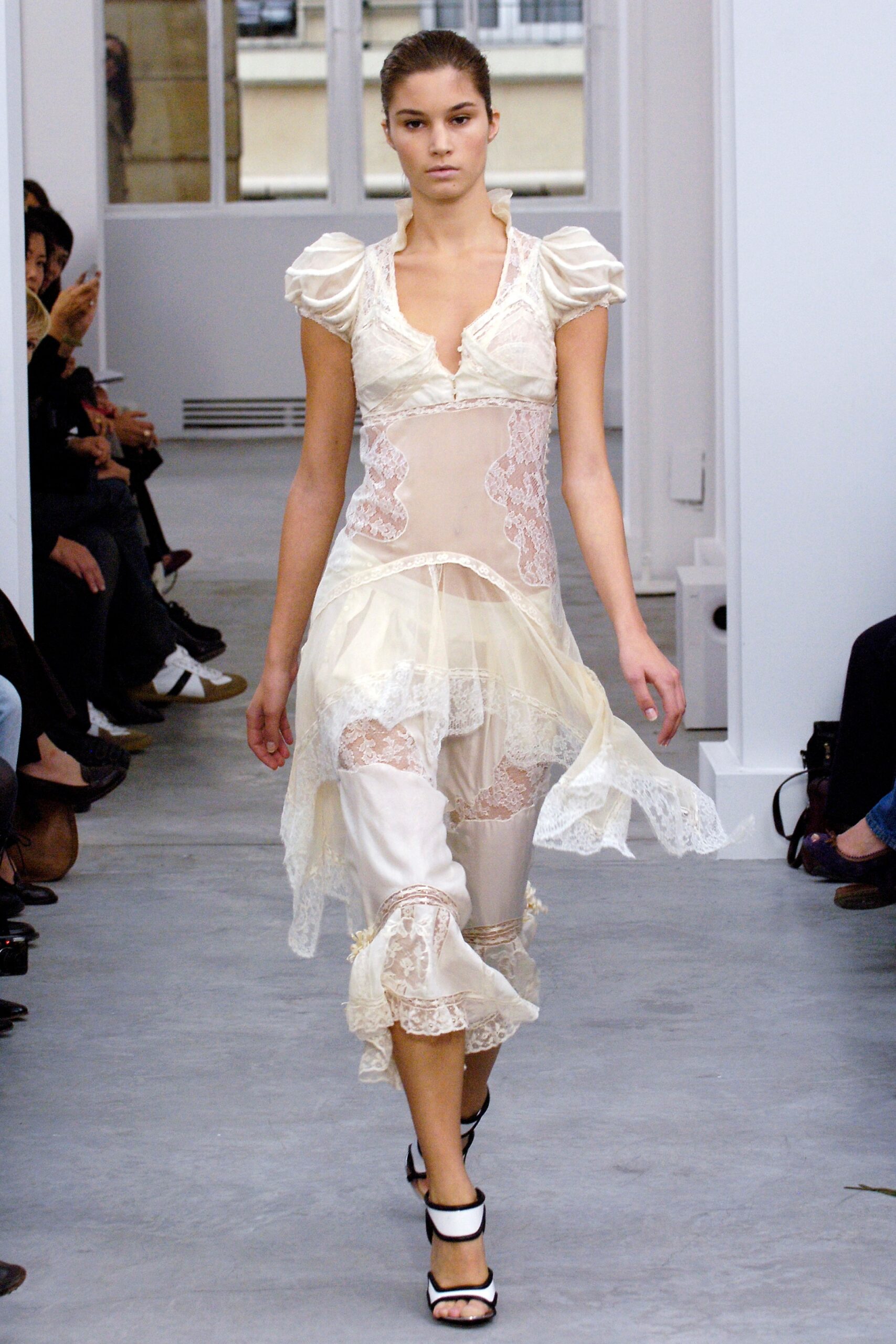 ivory lace layered dress