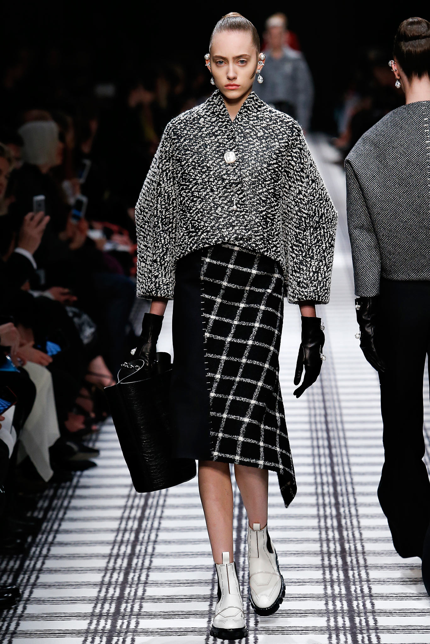 oversized wool top with asymmetric skirt