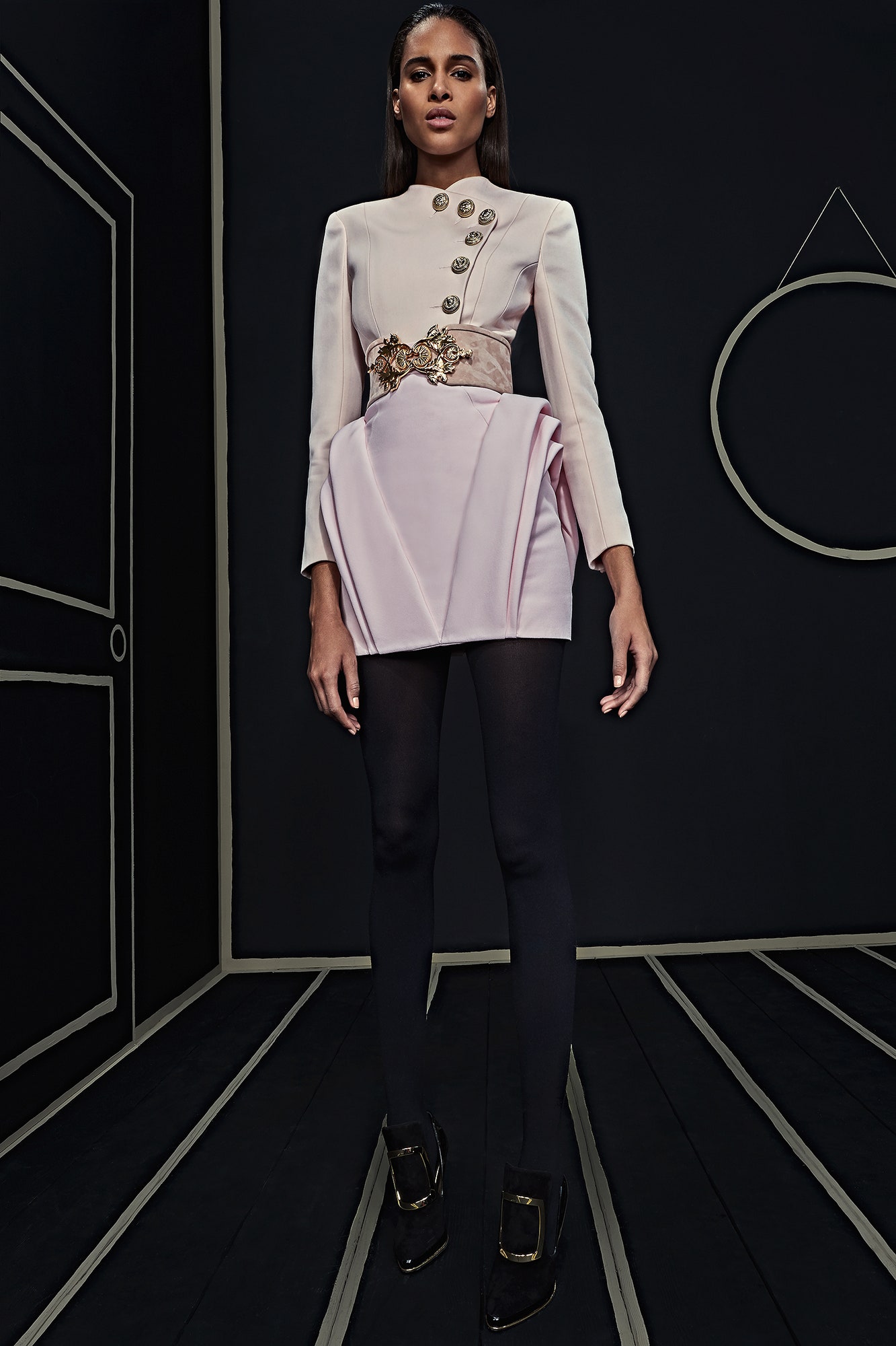 fitted pink silk mini dress