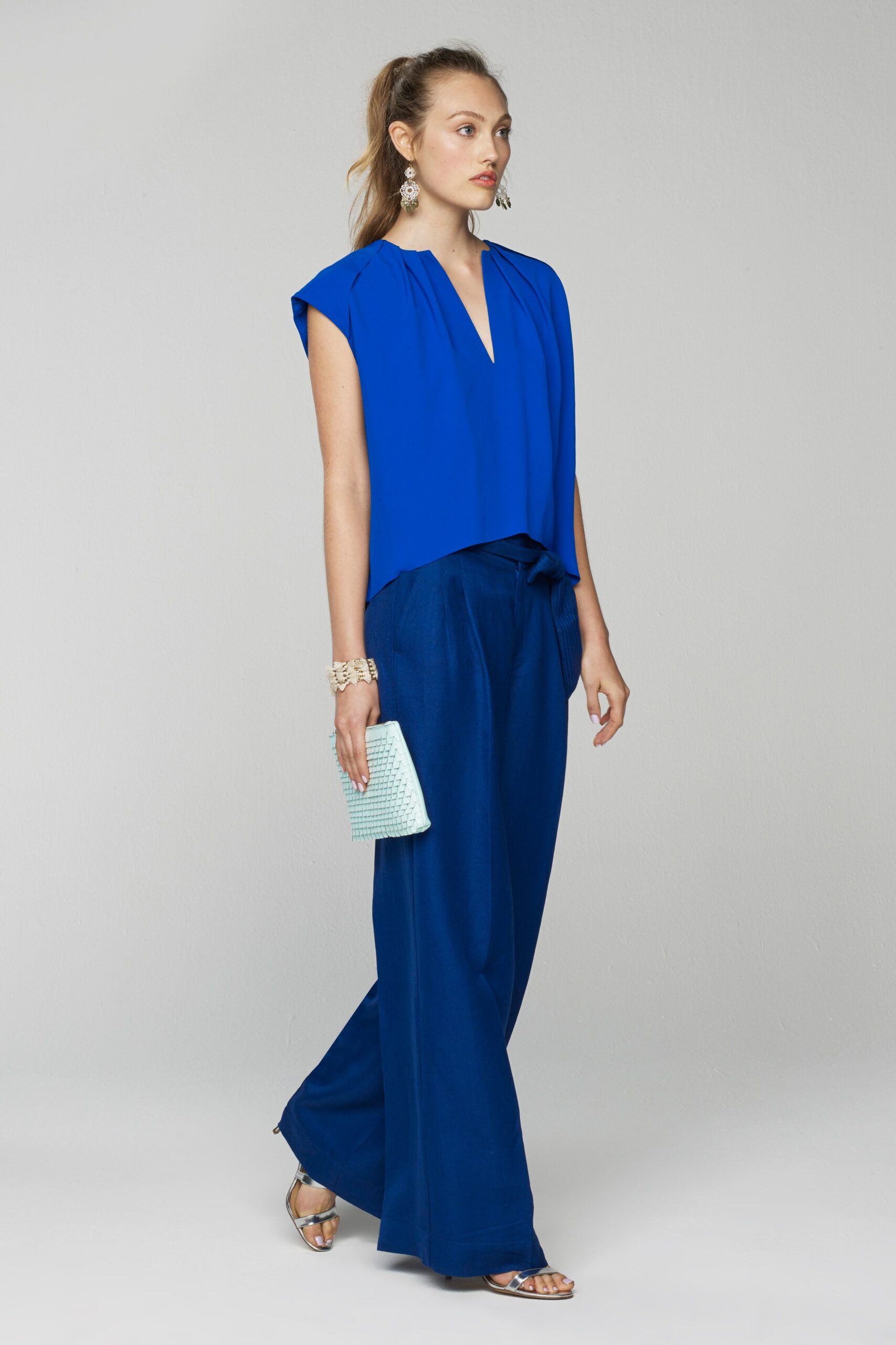 blue relaxed top and pants