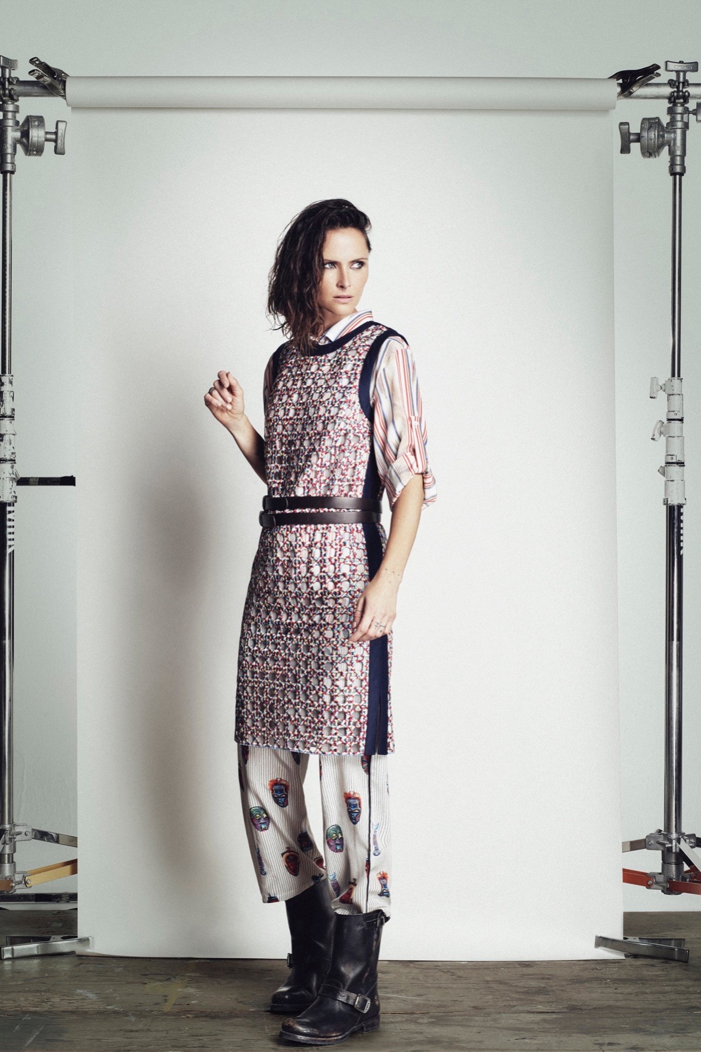 relaxed printed midi dress