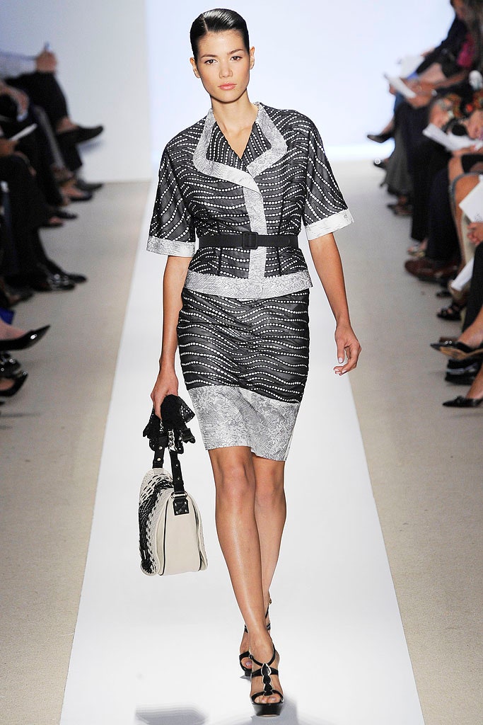 black and white fitted dress