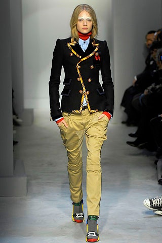 black cotton long-sleeve collared tailored buttoned fringed jacket