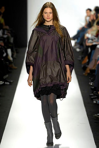 purple silk poncho with black dress