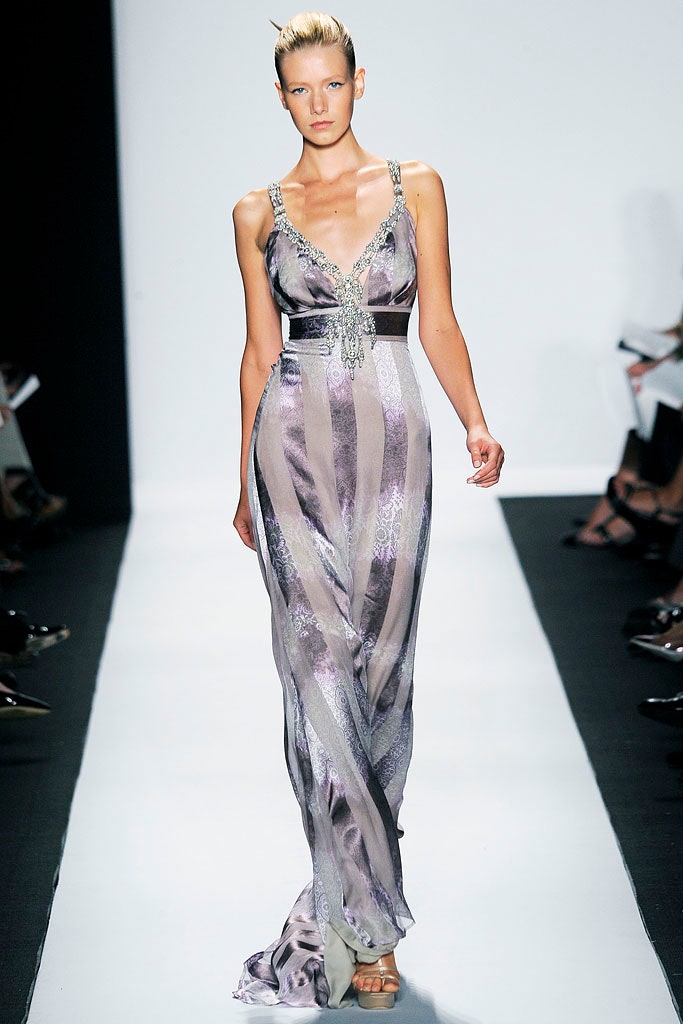 purple gray silk gown