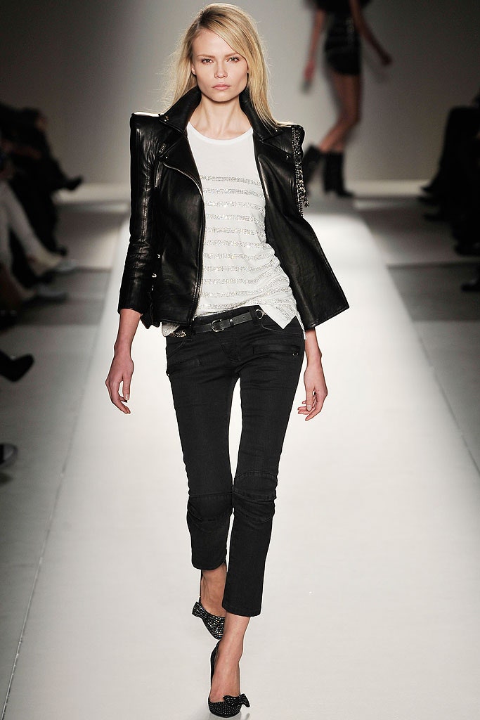 black denim slim zippered pants