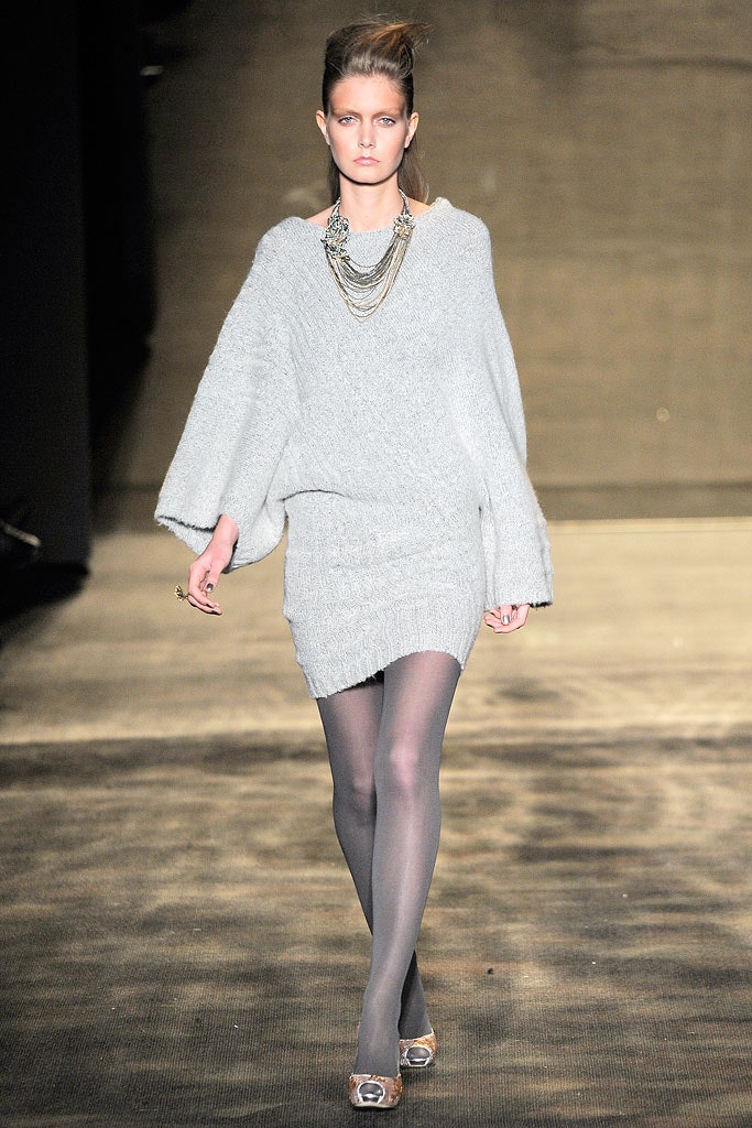 gray oversized wool dress