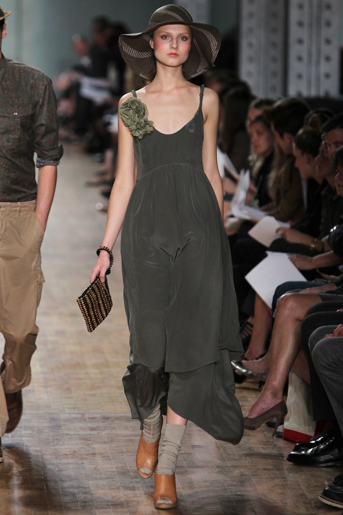 green relaxed midi dress