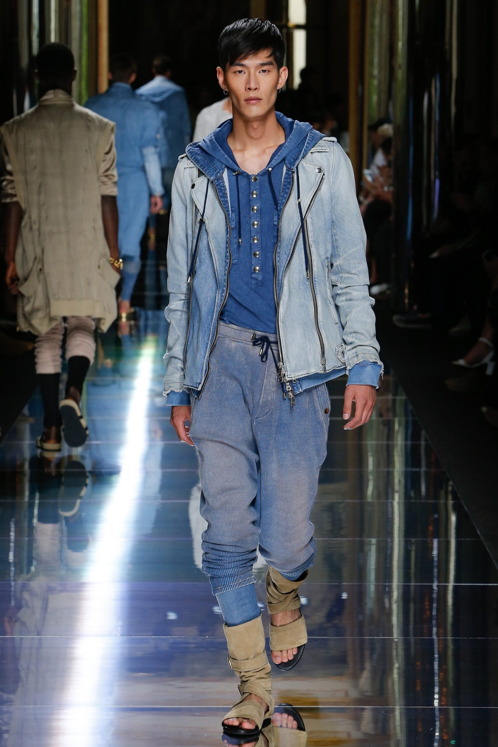 blue denim jacket with hoodie