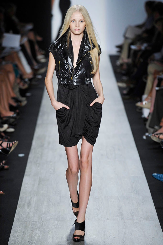 black shiny sleeveless dress