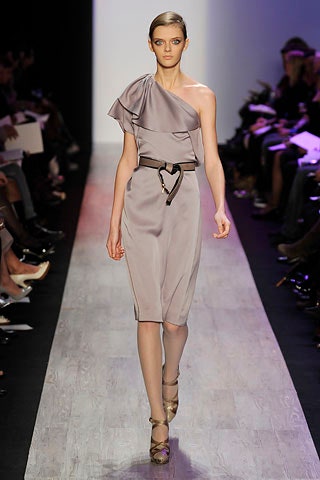 gray silk asymmetric dress