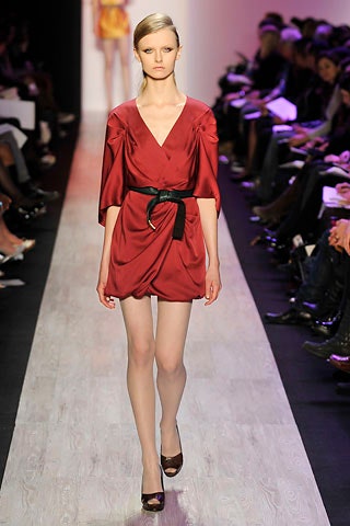 red silk fitted mini dress