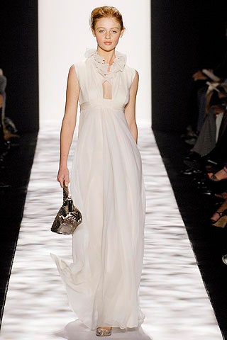 white silk sleeveless gown