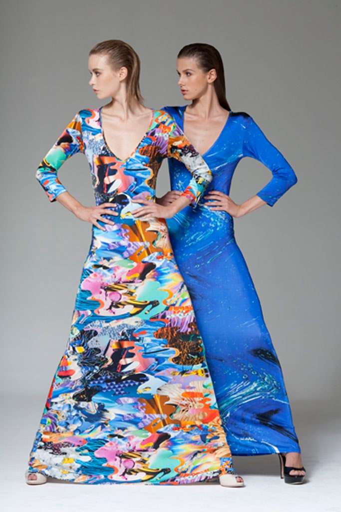 colorful printed maxi gowns