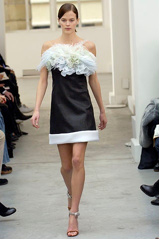black and white ruffled mini dress