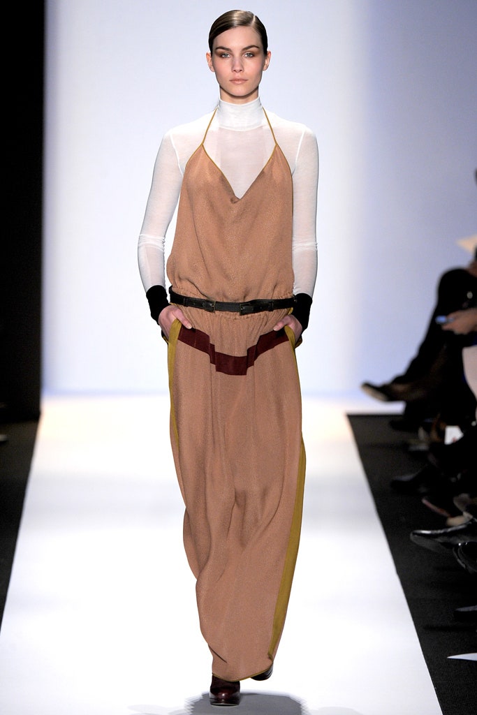 brown layered maxi dress with white top