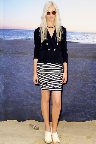 white fitted striped mini skirt
