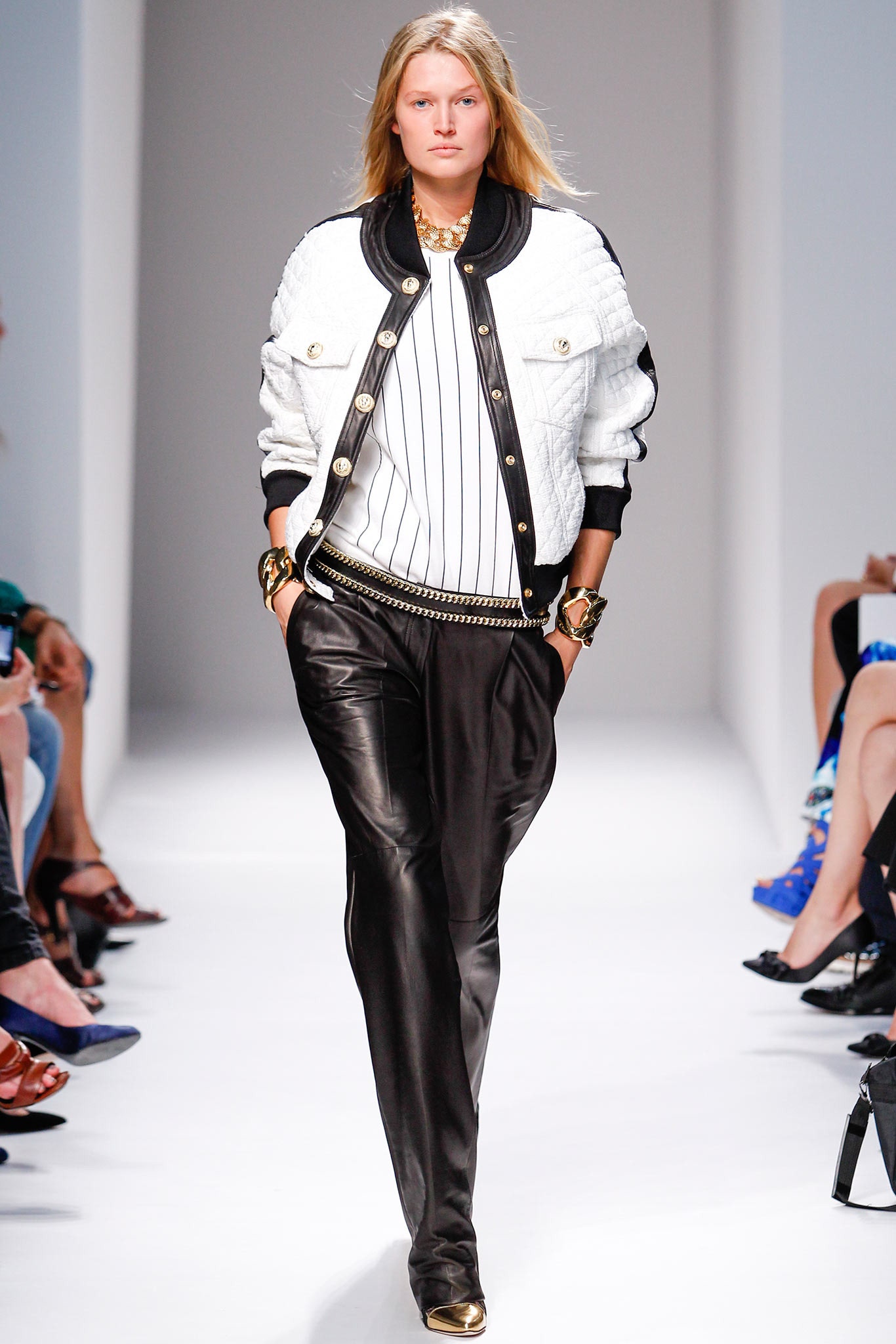 fitted black leather pants with jacket
