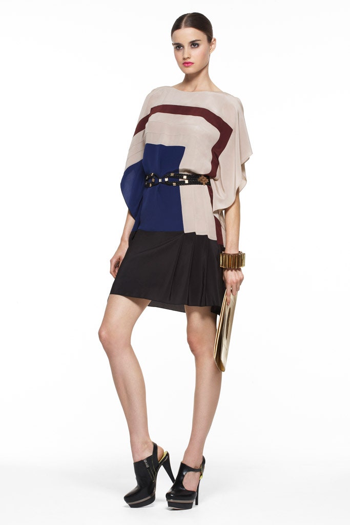 color-blocked mini dress