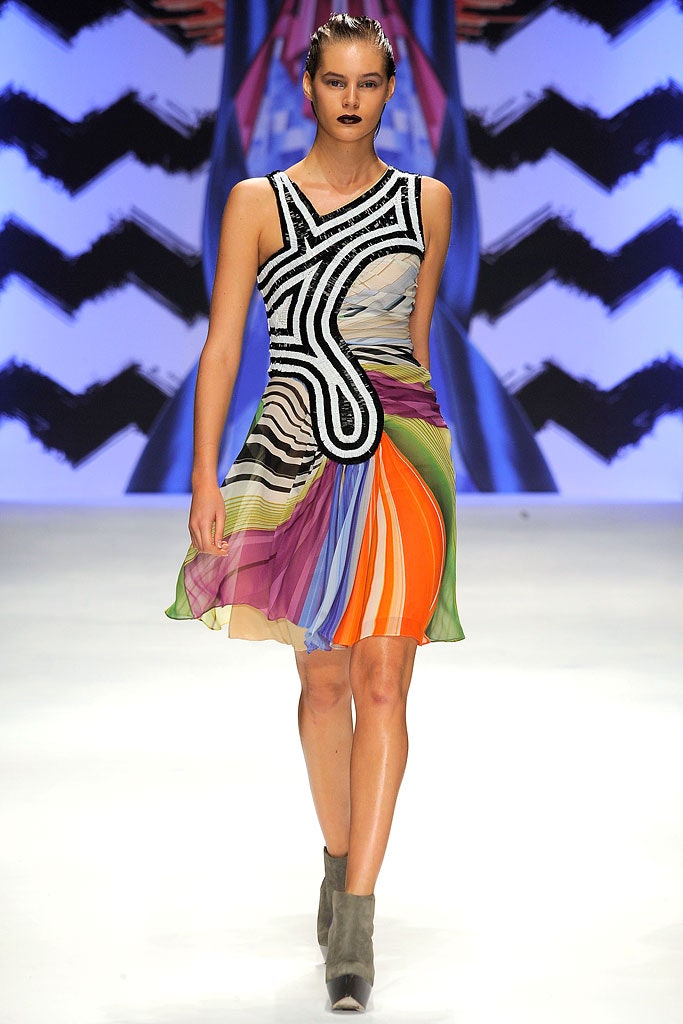 multi-colored silk sleeveless dress