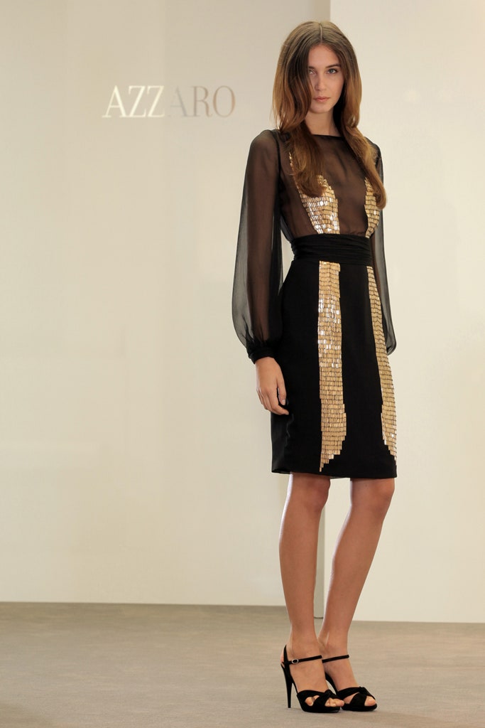 black and gold sequined dress