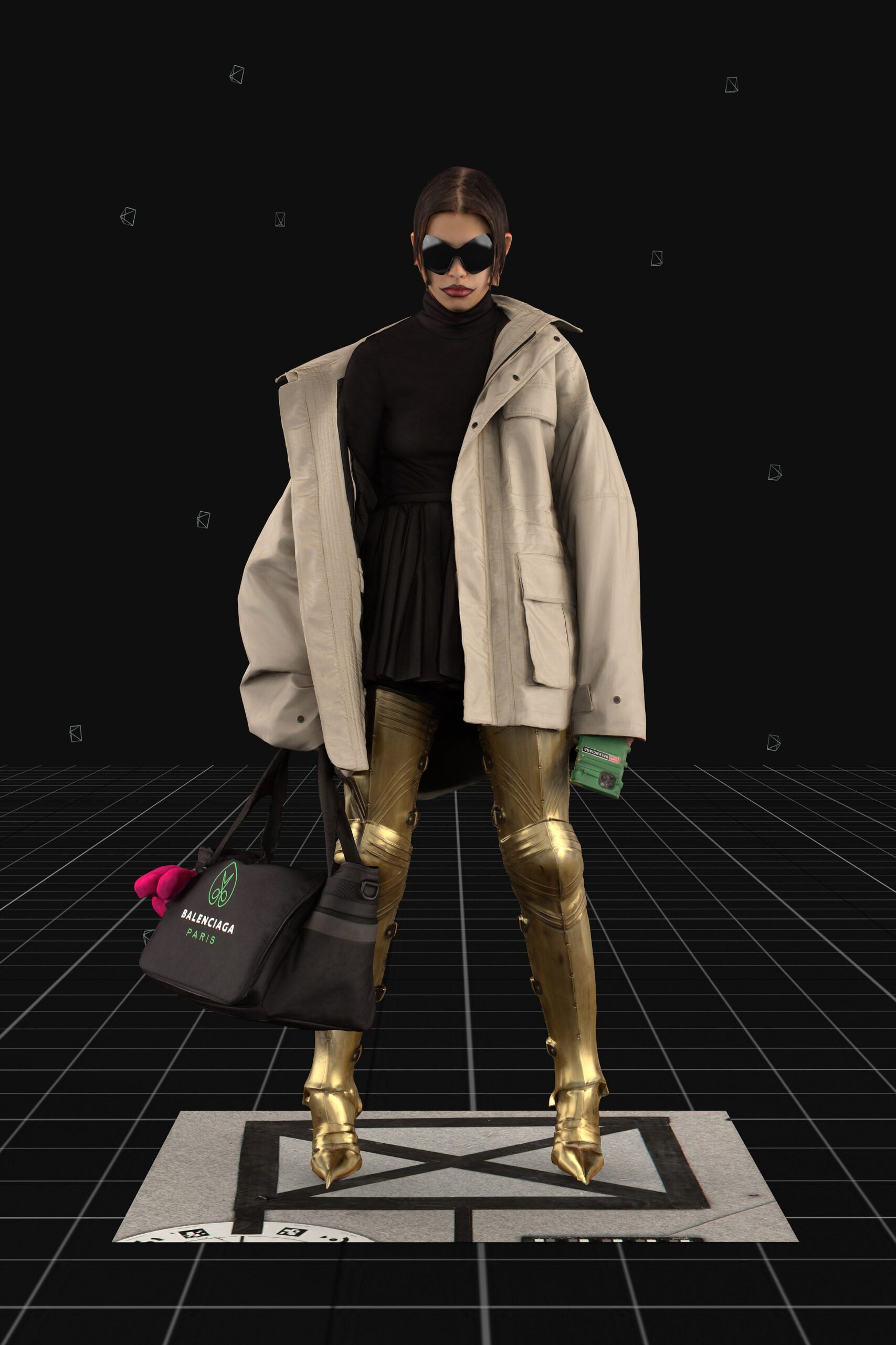 gold vinyl fitted zippered shiny pants