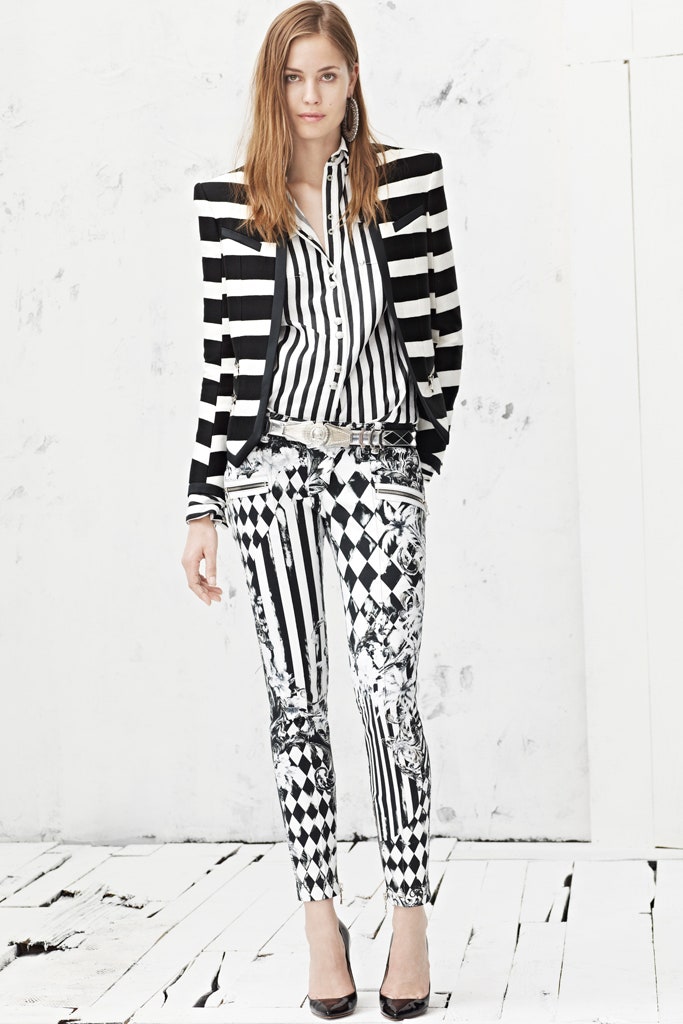 black and white striped blazer and pants