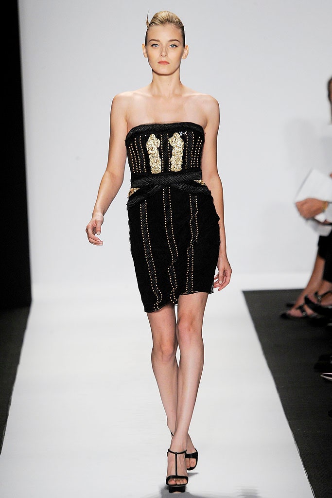 black fitted strapless mini dress
