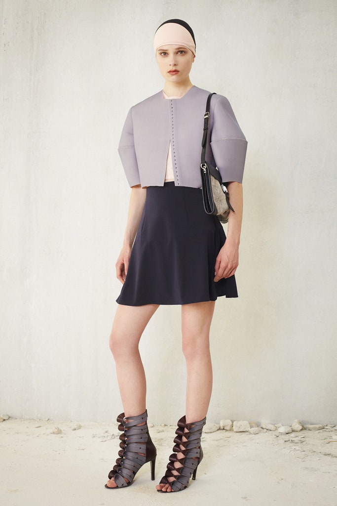 gray neoprene structured jacket