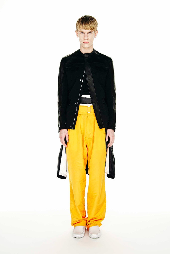 yellow cotton relaxed wide-leg pants