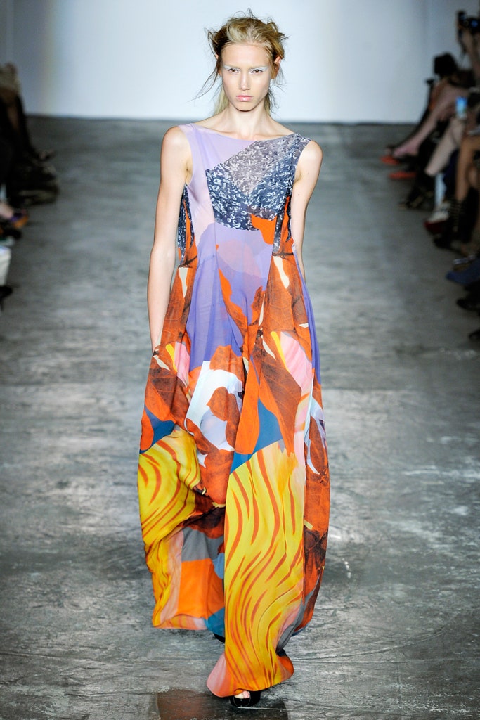 multi-colored flowing gown