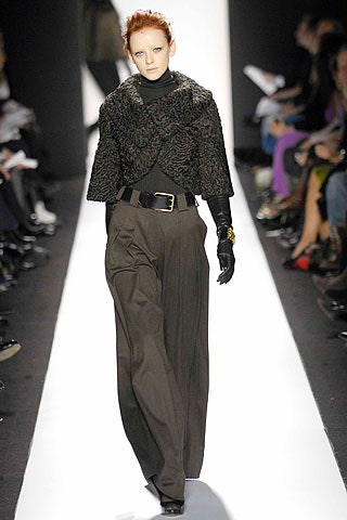 black wool cape with tailored pants