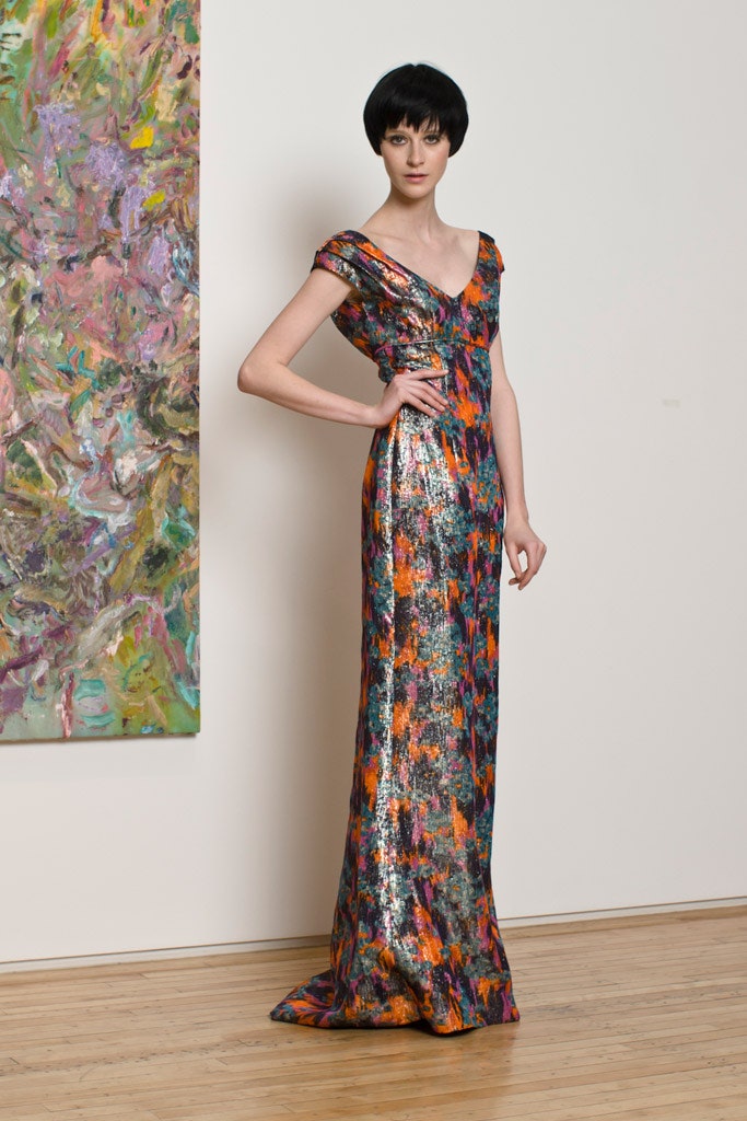 multi-colored sequined gown