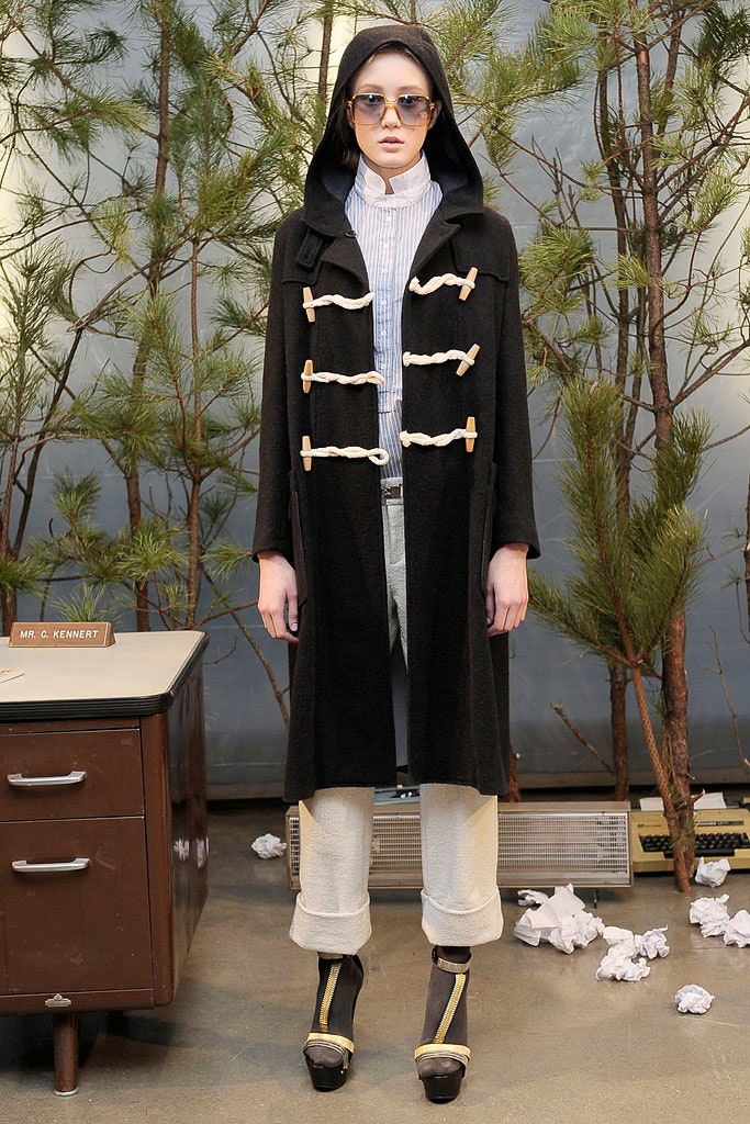 black wool coat with hood