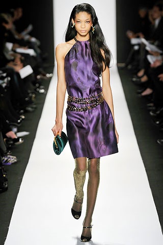 fitted purple silk mini dress