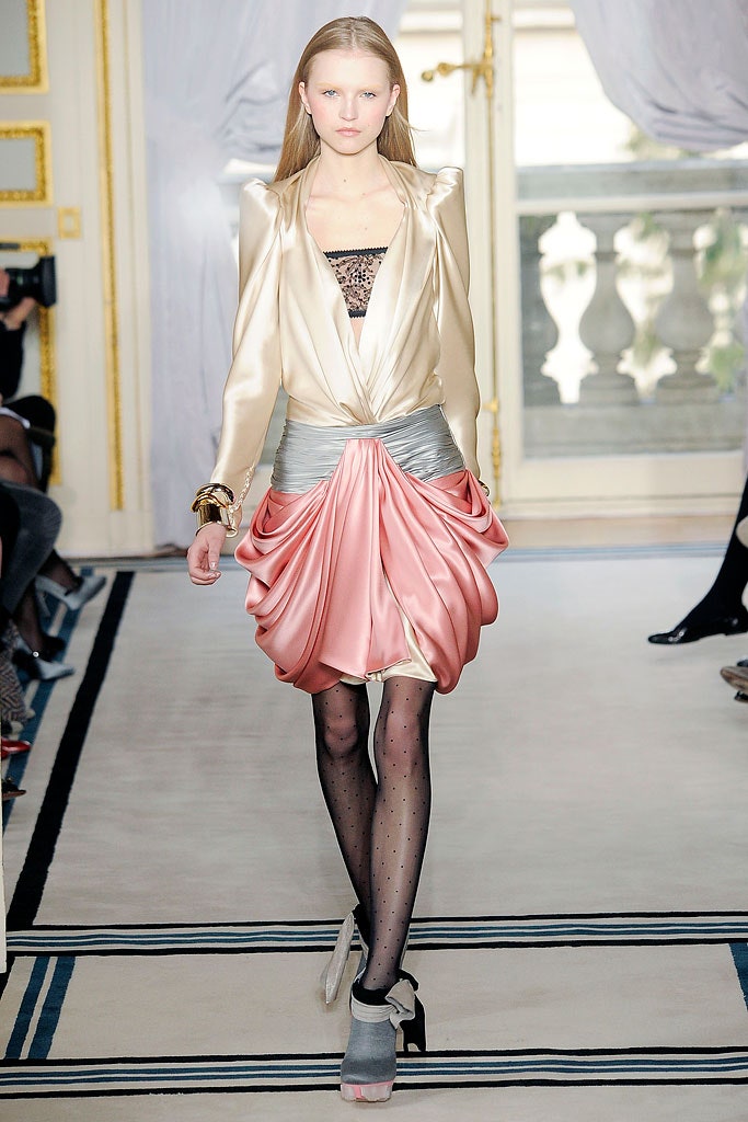 pink silk draped mini dress