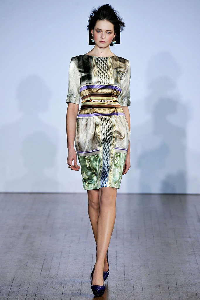 multi-colored silk fitted dress