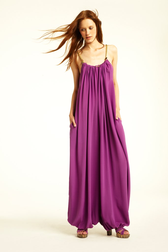 purple silk relaxed jumpsuit