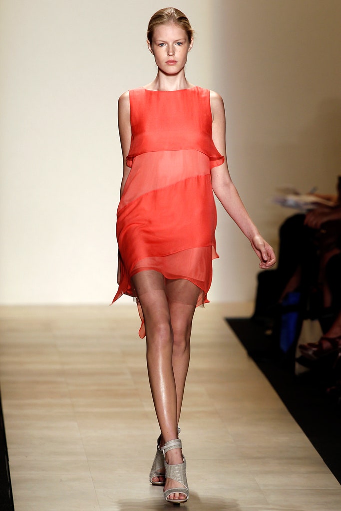 red chiffon sleeveless dress