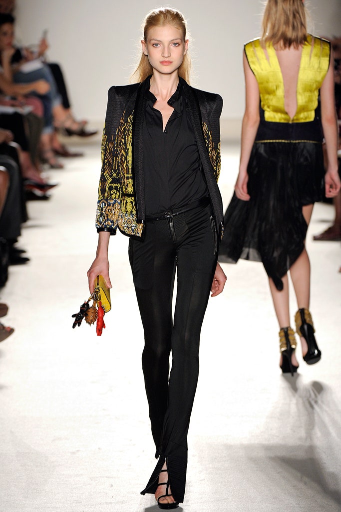 black silk embroidered blazer