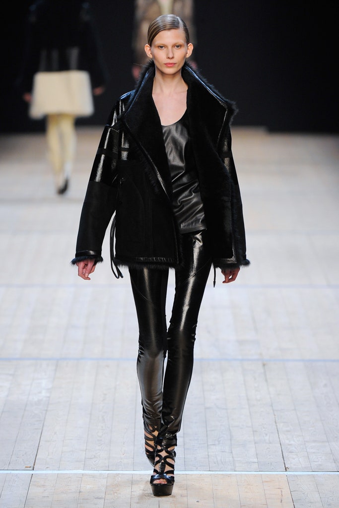 black leather jacket and pants