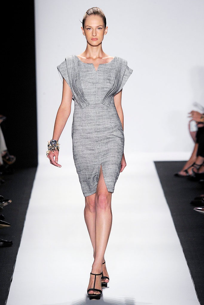 fitted gray tweed mini dress