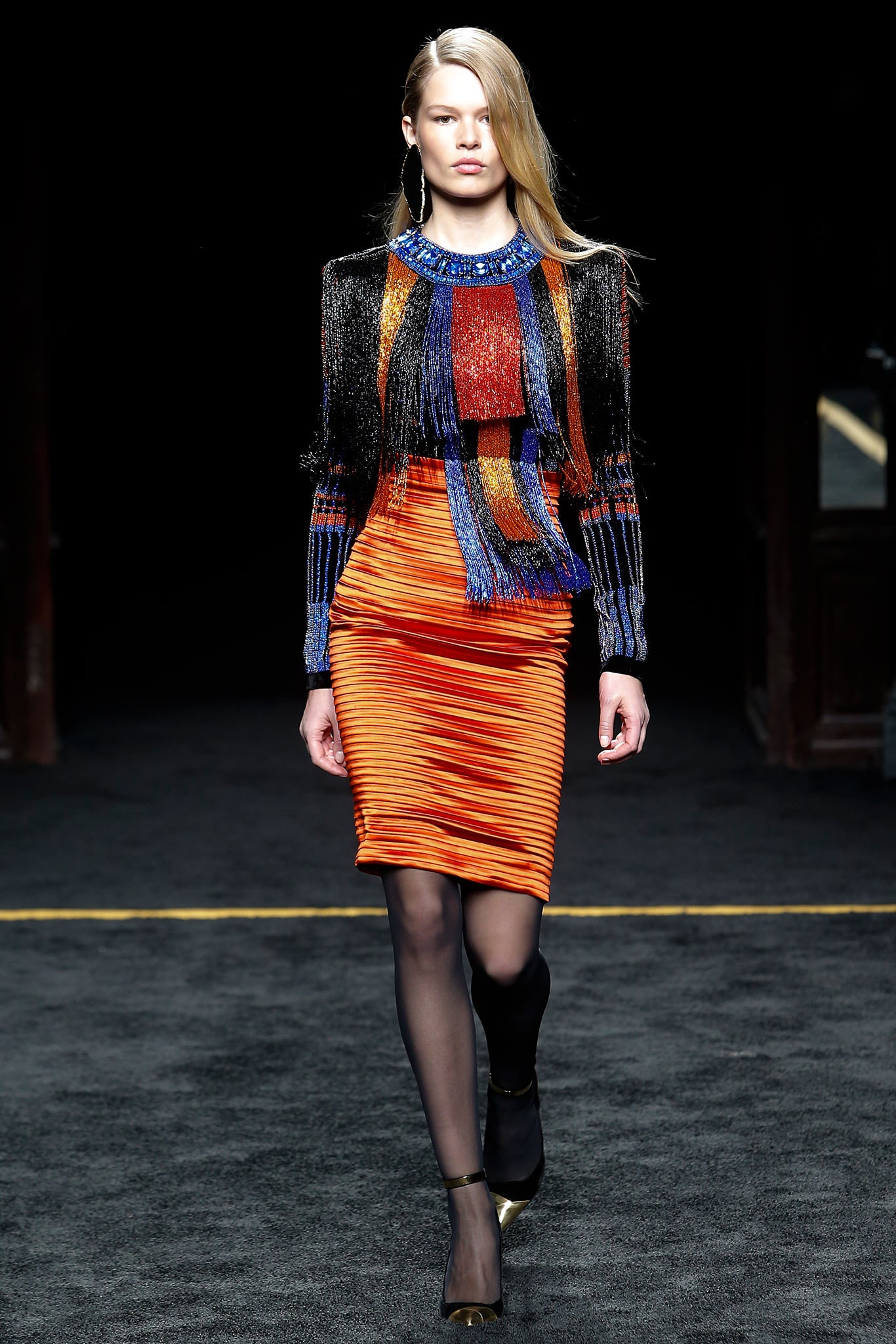 fitted mini dress with fringes