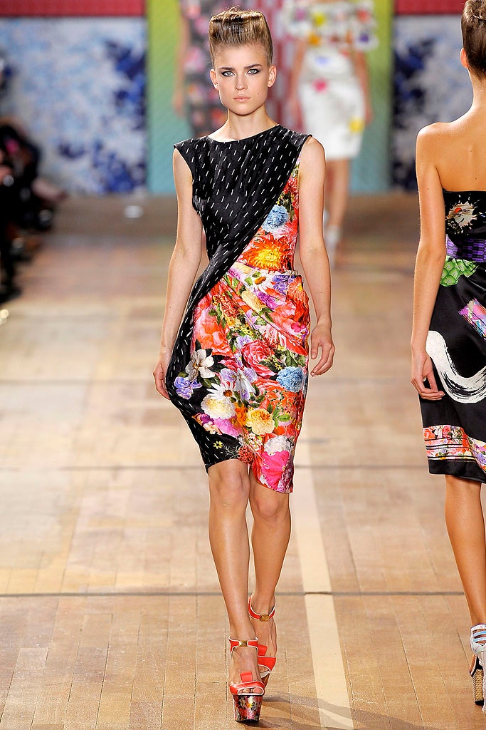black floral asymmetric dress