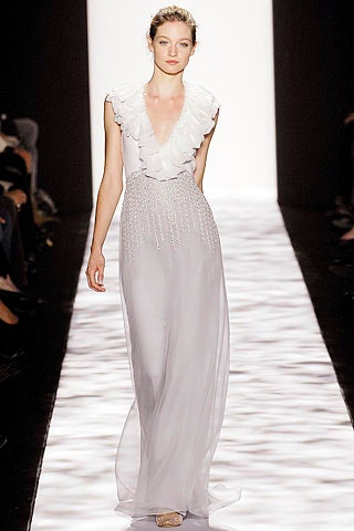 white silk sleeveless gown