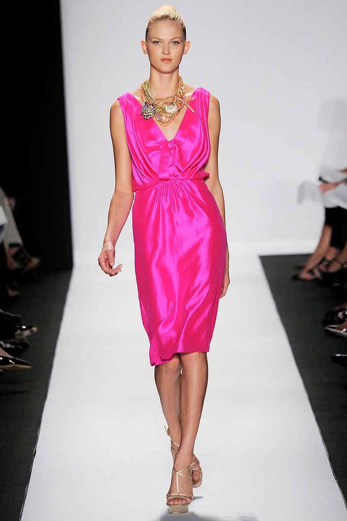 fitted pink silk dress