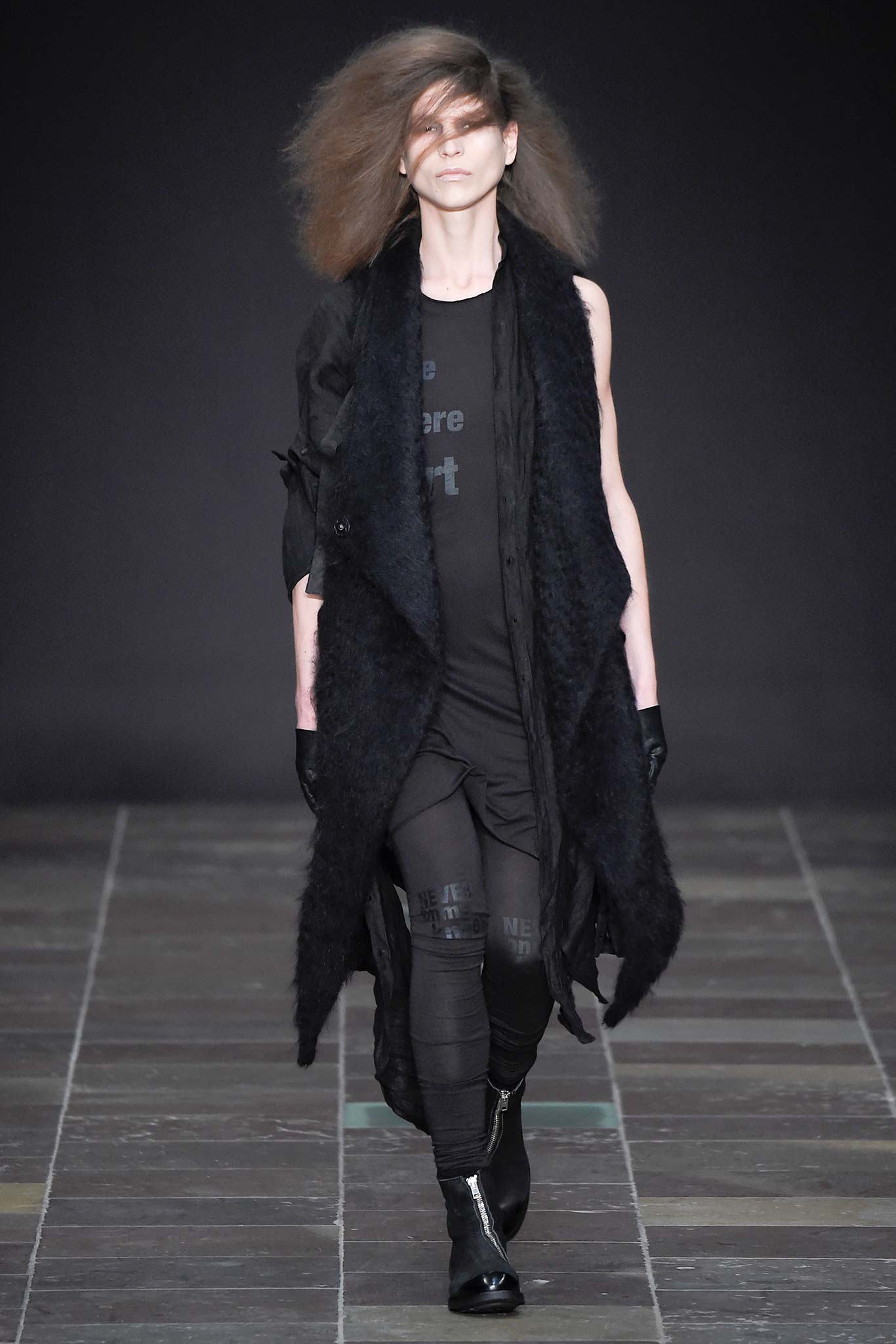 black fur vest with fitted top